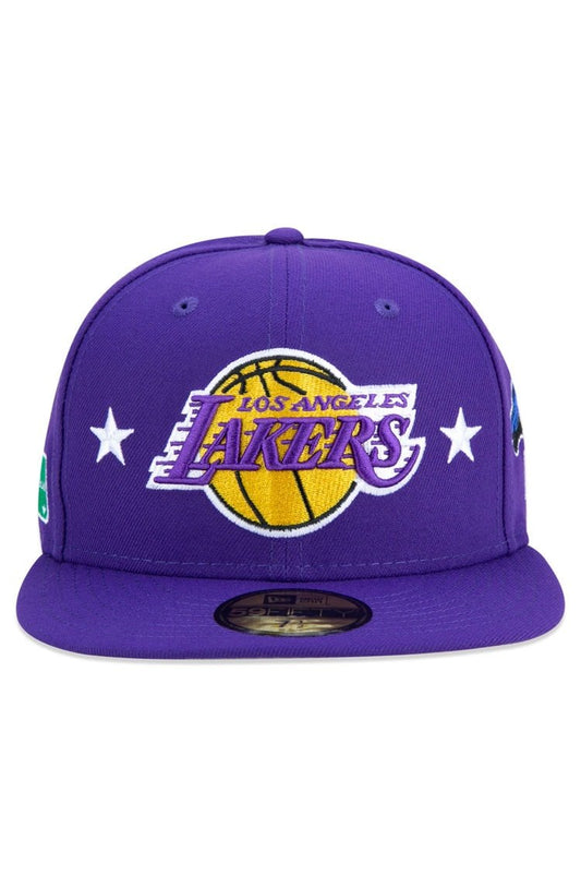 Boné New Era 59fifty Los Angeles Lakers City Transit Aba Reta Roxo/Amarelo - NewSkull