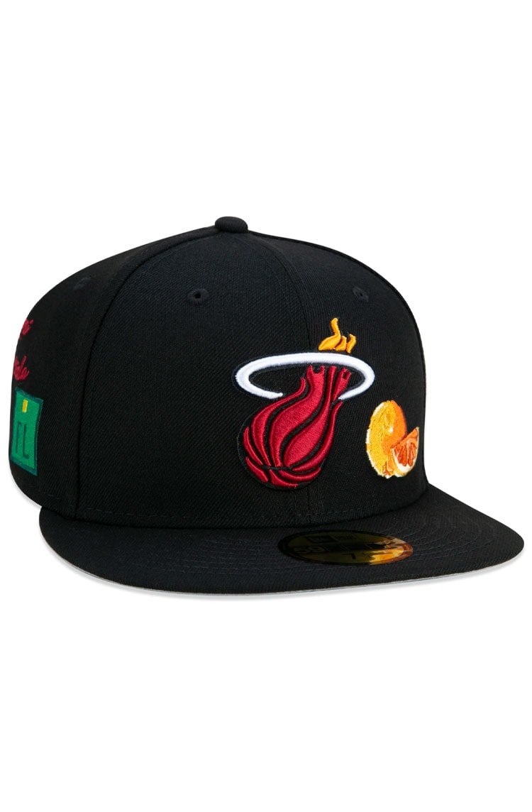 Boné New Era 59fifty Miami Heat City Transit Preto/Laranja - NewSkull