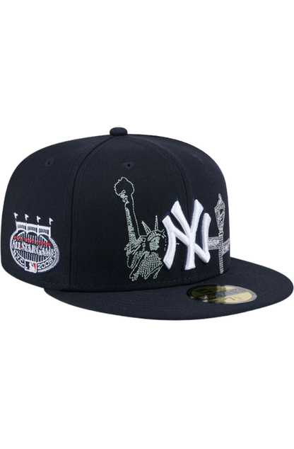 Boné New Era 59FIFTY MLB New York Yankees State Stitch Azul Marinho - NewSkull