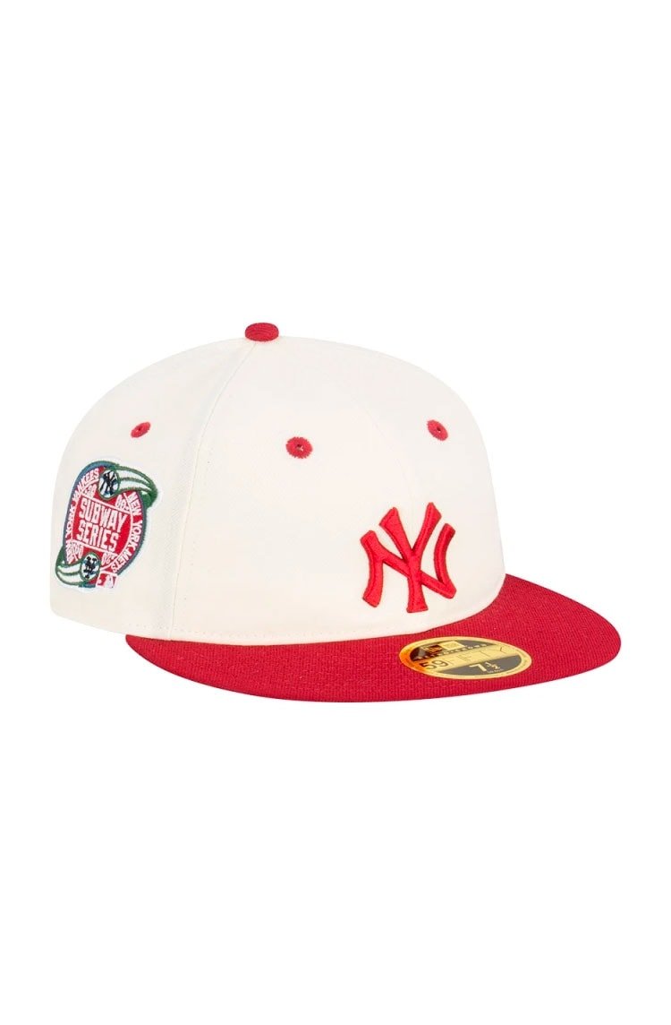 Boné New Era 59FIFTY Retro Crown New York Yankees Subway Series Off White/Bordo - NewSkull
