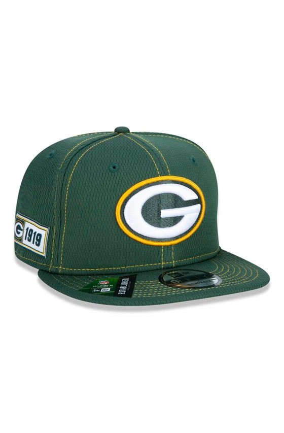 Bone New Era 9Fifty Nfl OnField Coleção Sideline Green Bay Packers Verde/Amarelo - NewSkull