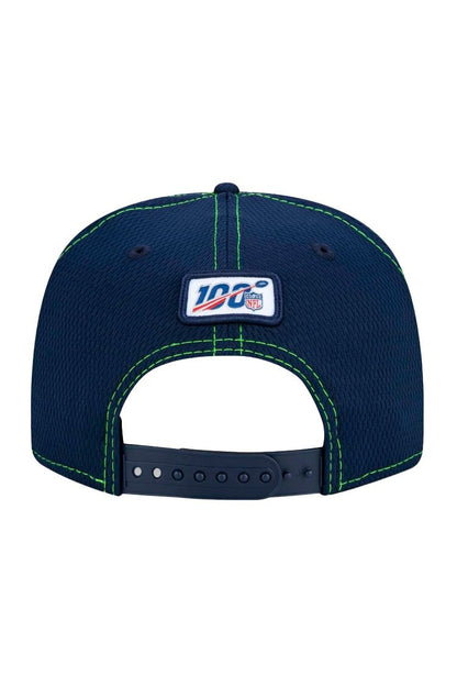 Bone New Era 9Fifty Nfl OnField Coleção Sideline Seattle Seahawks Azul/Verde - NewSkull