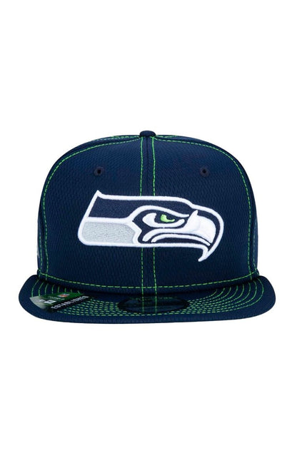 Bone New Era 9Fifty Nfl OnField Coleção Sideline Seattle Seahawks Azul/Verde - NewSkull