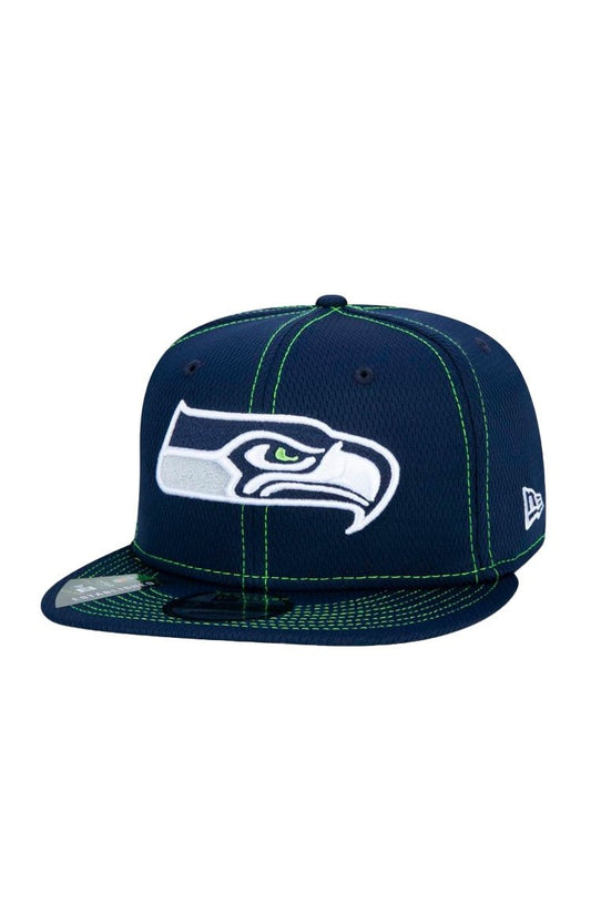 Bone New Era 9Fifty Nfl OnField Coleção Sideline Seattle Seahawks Azul/Verde - NewSkull