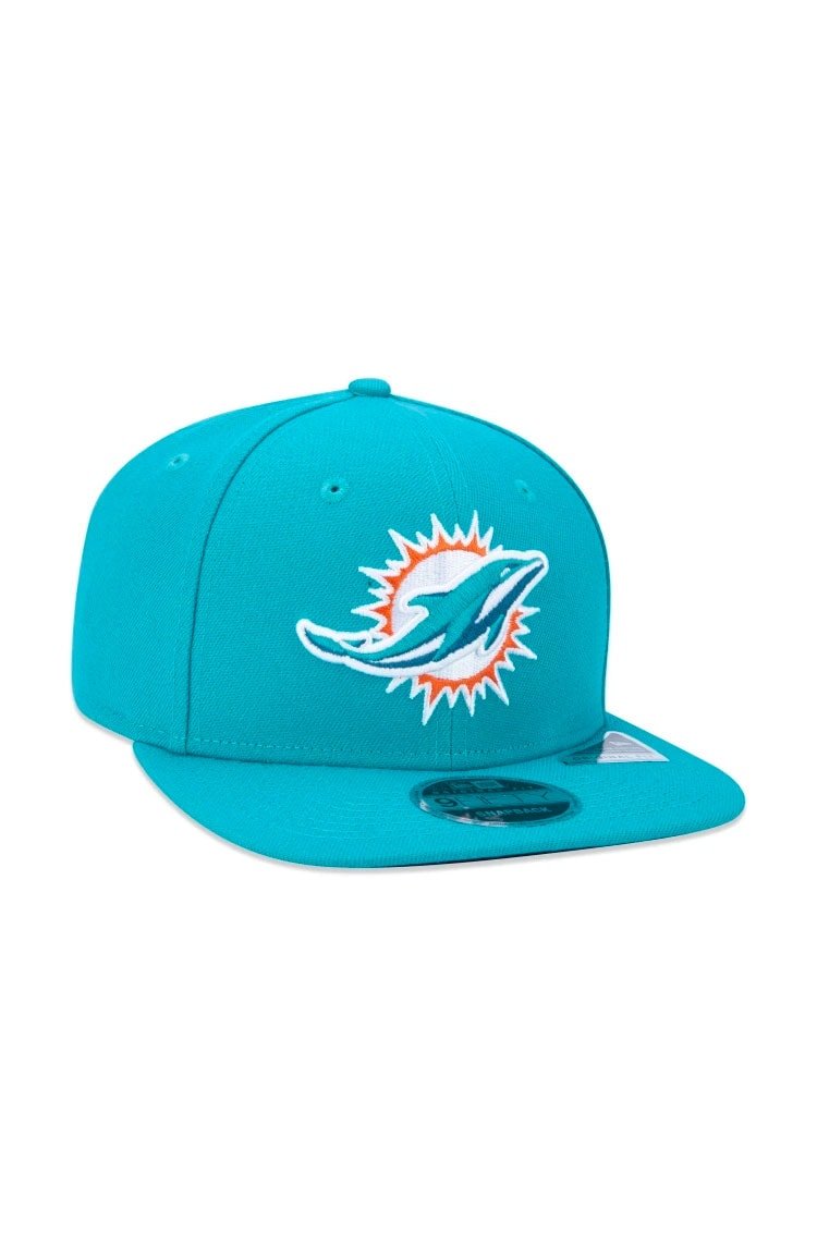 Boné New Era 9FIFTY Original Fit Snapback NFL Miami Dolphins Aba Reta Verde - NewSkull