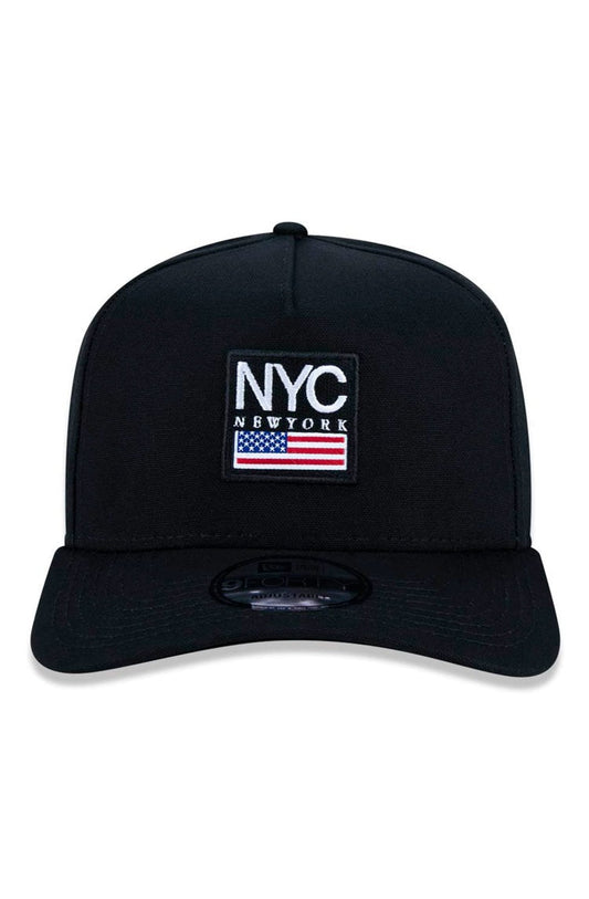 Boné New Era 9FORTY A - Frame Cities NYC New York City Preto/Branco - NewSkull