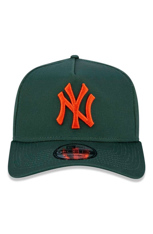 Boné New Era 9forty A - frame Mlb New York Yankees Verde/Laranja - NewSkull