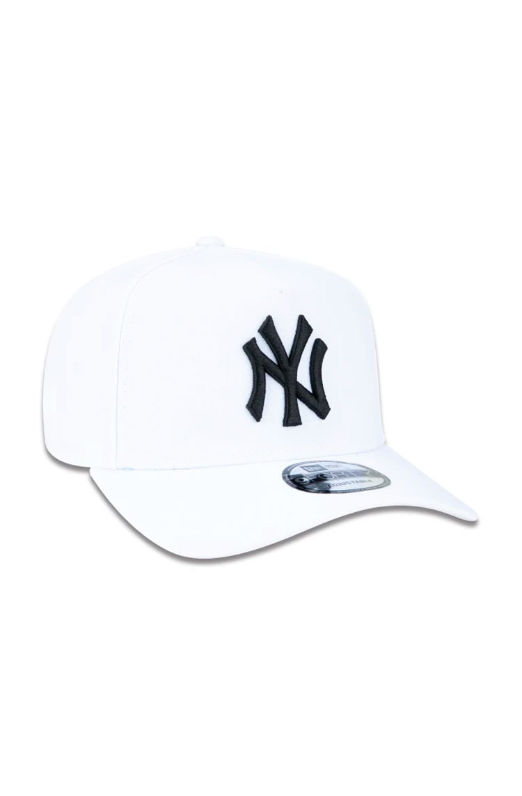 Boné New Era 9forty A - frame Snapback Aba Curva MLB New York Yankees Branco/Preto - NewSkull