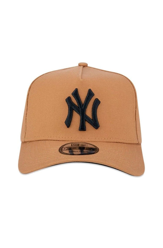 Boné New Era 9FORTY A - Frame Snapback MLB New York Yankees Aba Curva Marrom/Preto - NewSkull