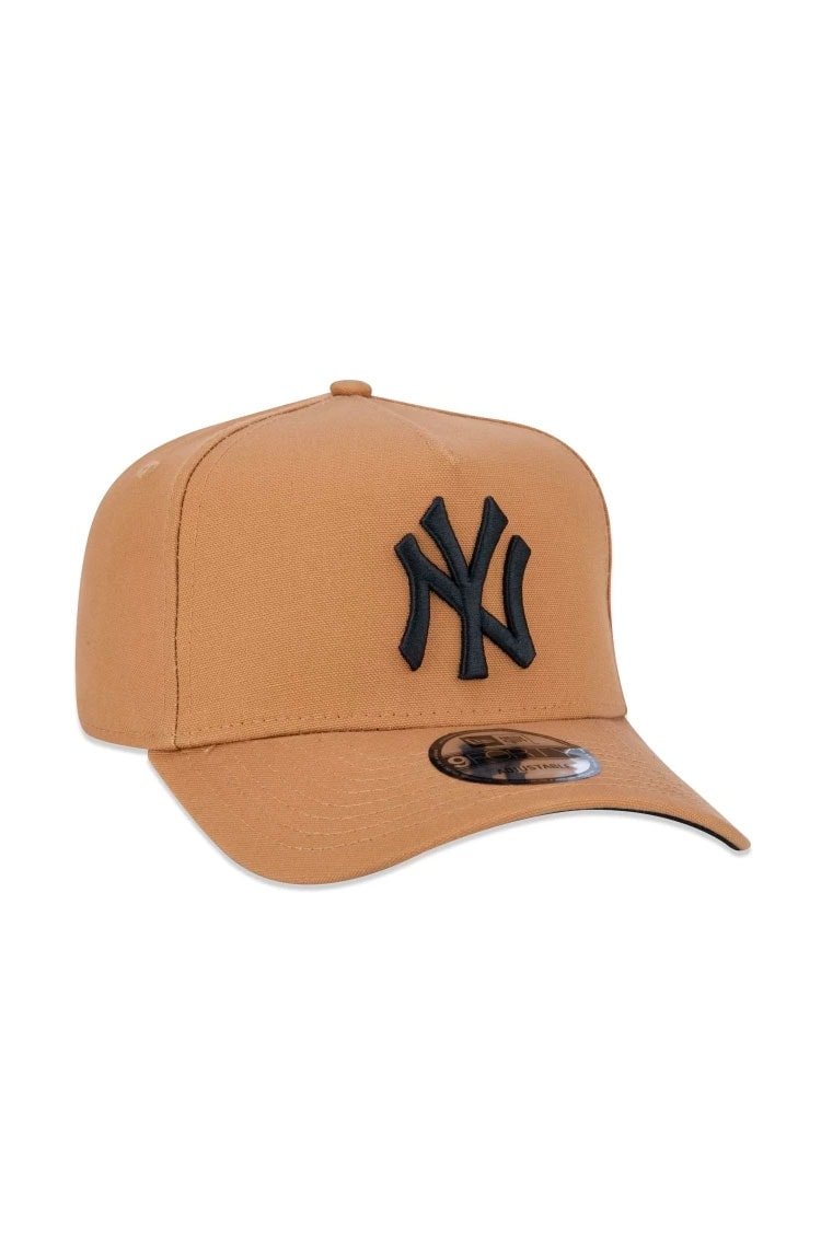 Boné New Era 9FORTY A - Frame Snapback MLB New York Yankees Aba Curva Marrom/Preto - NewSkull