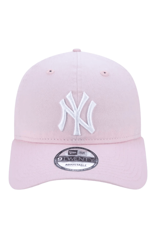 Bone New Era 9TWENTY MLB New York Yankees Aba Curva Rosa/Branco - NewSkull