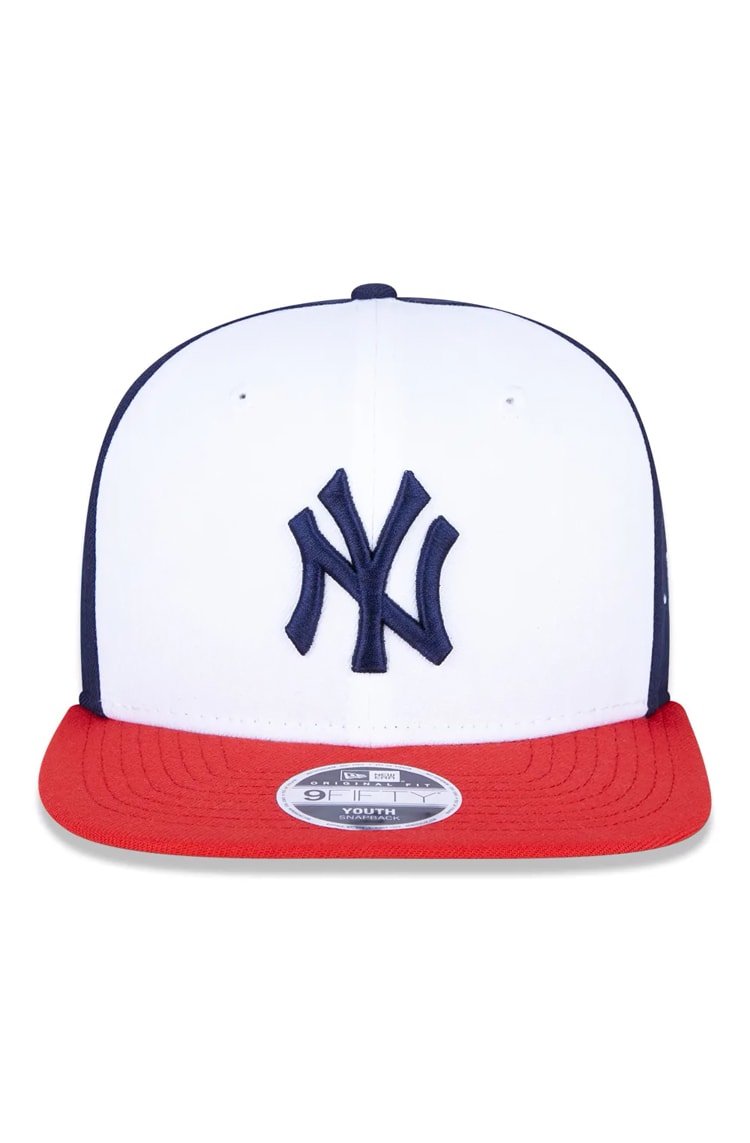 Boné New Era Juvenil 9Fifty Original Fit New York Yankees Mlb Branco/Marinho - NewSkull