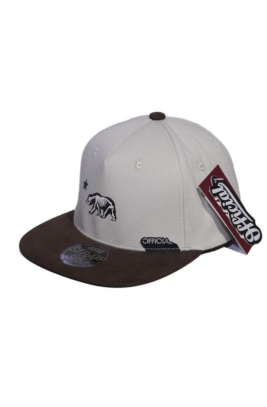 Boné Official Urso Esqueleto Mediterrâneo e Suede Snapback Bege - NewSkull