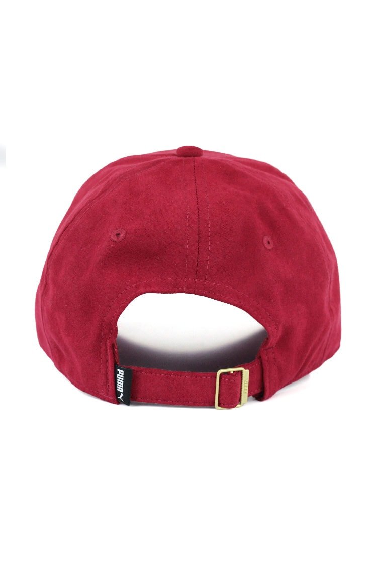 Bone PUMA Aba Curva Winterized Suede Strapback Vermelho - NewSkull