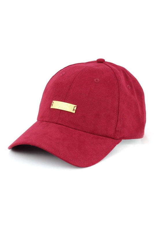 Bone PUMA Aba Curva Winterized Suede Strapback Vermelho - NewSkull