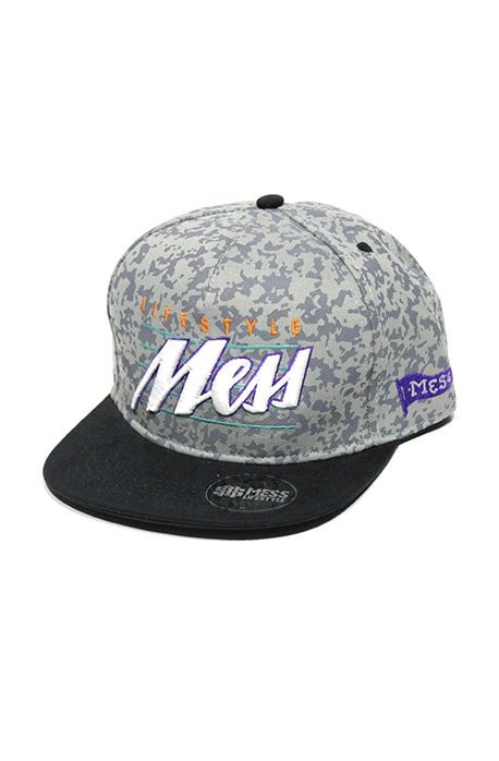 Boné Snapback Mess Lifestyle Script Cinza - NewSkull
