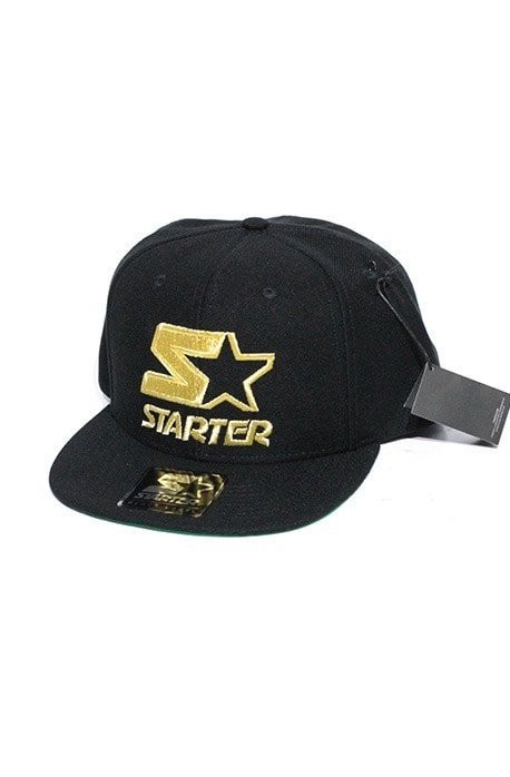 Boné Snapback Starter Black Label Black Gold Preto - NewSkull