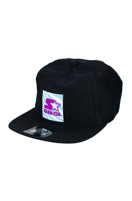 Bone Starter Logo Aba Reta Snapback Desestruturado Preto/Roxo - NewSkull