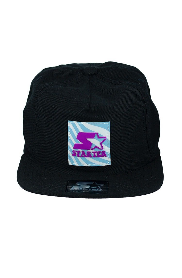 Bone Starter Logo Aba Reta Snapback Desestruturado Preto/Roxo - NewSkull