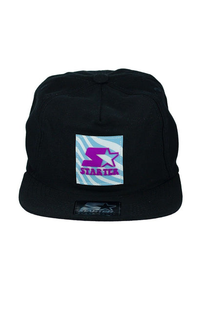 Bone Starter Logo Aba Reta Snapback Desestruturado Preto/Roxo - NewSkull