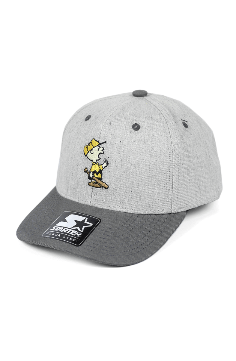 Boné Starter Peanuts Aba Curva Snapback Charlie Brown Cinza - NewSkull