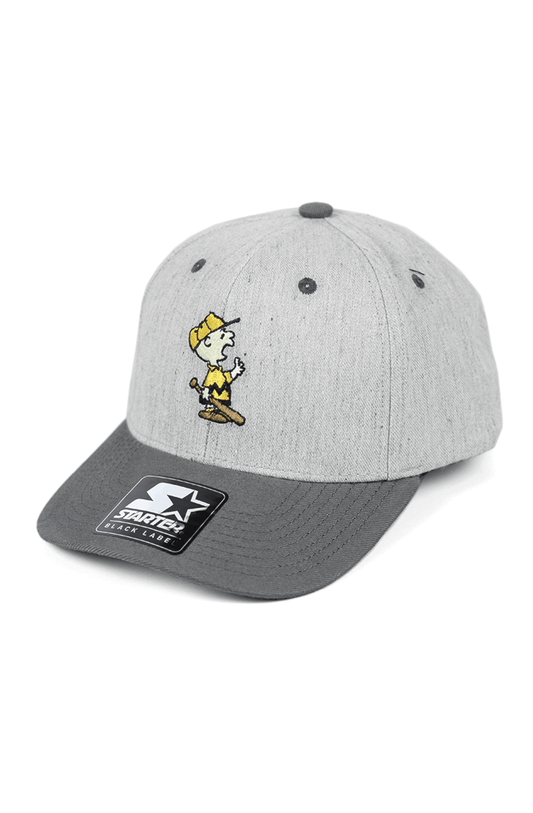Boné Starter Peanuts Aba Curva Snapback Charlie Brown Cinza - NewSkull
