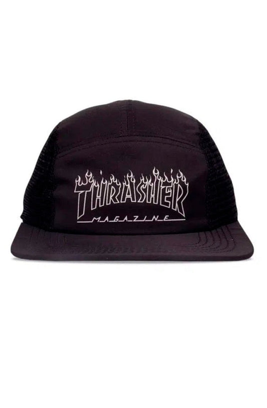 Bone Thrasher Flame Outline Five Panel Preto/Branco - NewSkull
