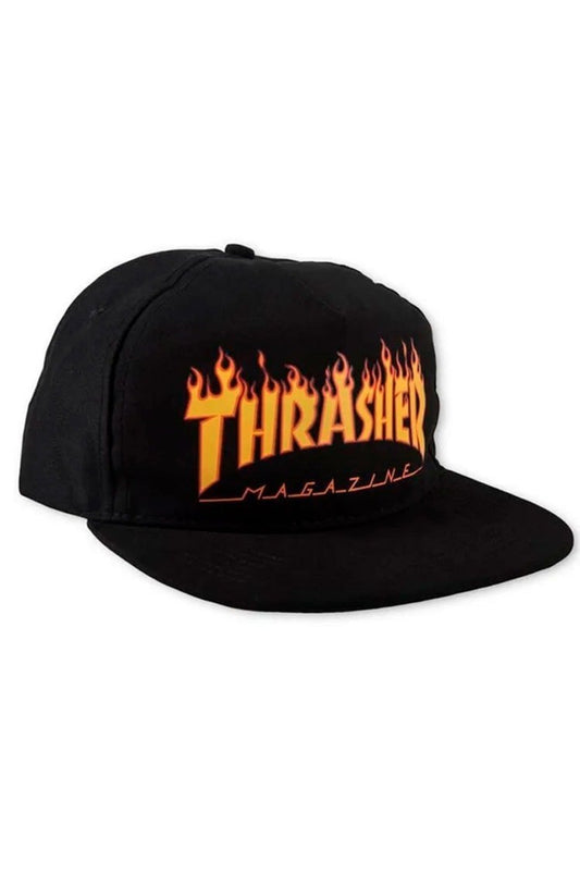 Bone Thrasher Flame Snapback Preto/Amarelo - NewSkull