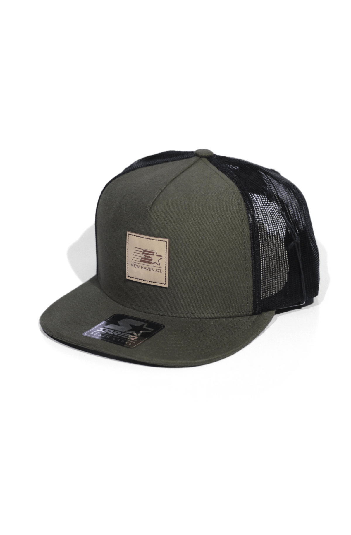 Boné Trucker Starter Black Label NH Leather 2 Verde Snapback - NewSkull