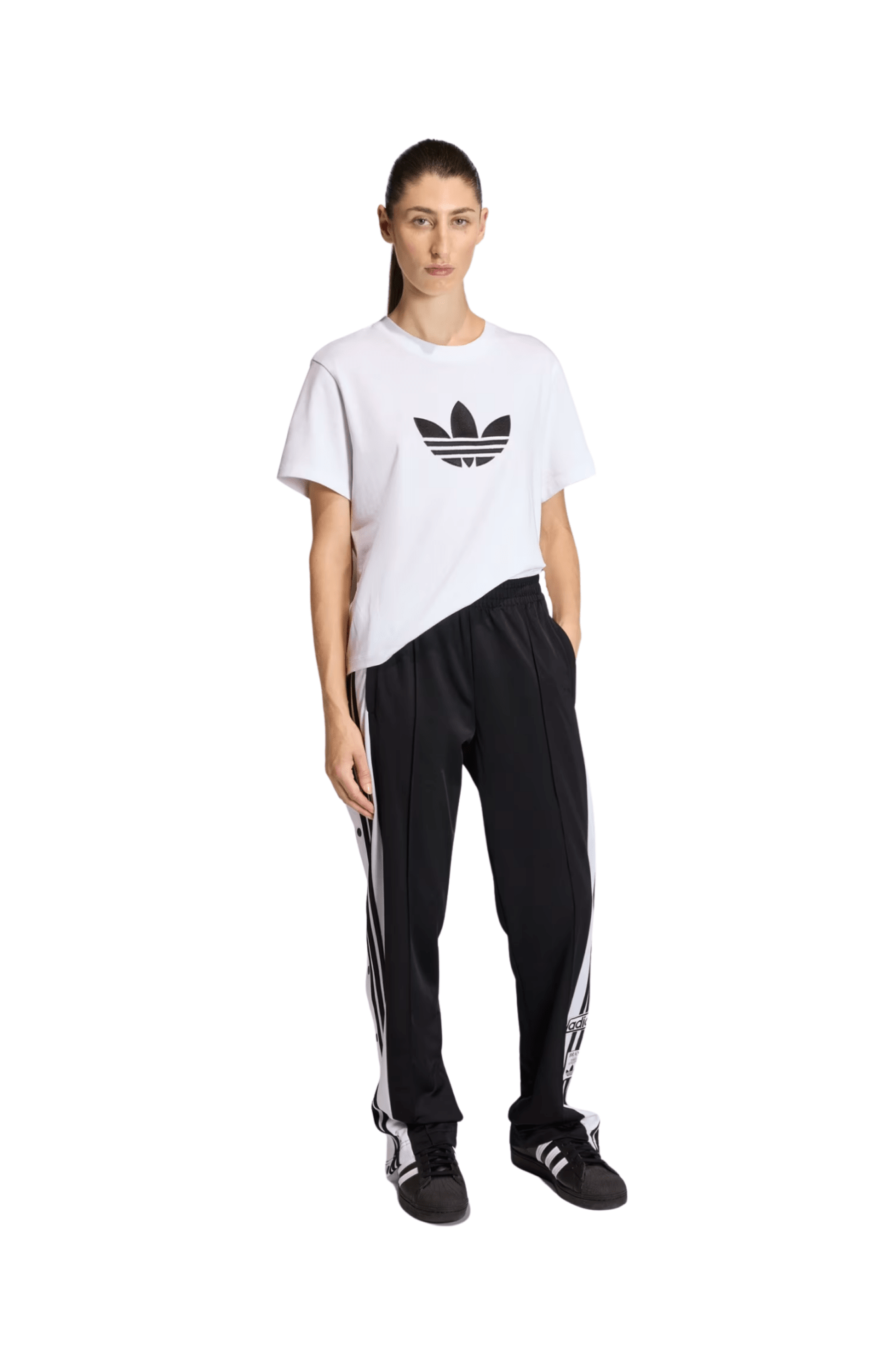 Calça Adidas Adibreak Adicolor Track Pants Preto/Branco - NewSkull