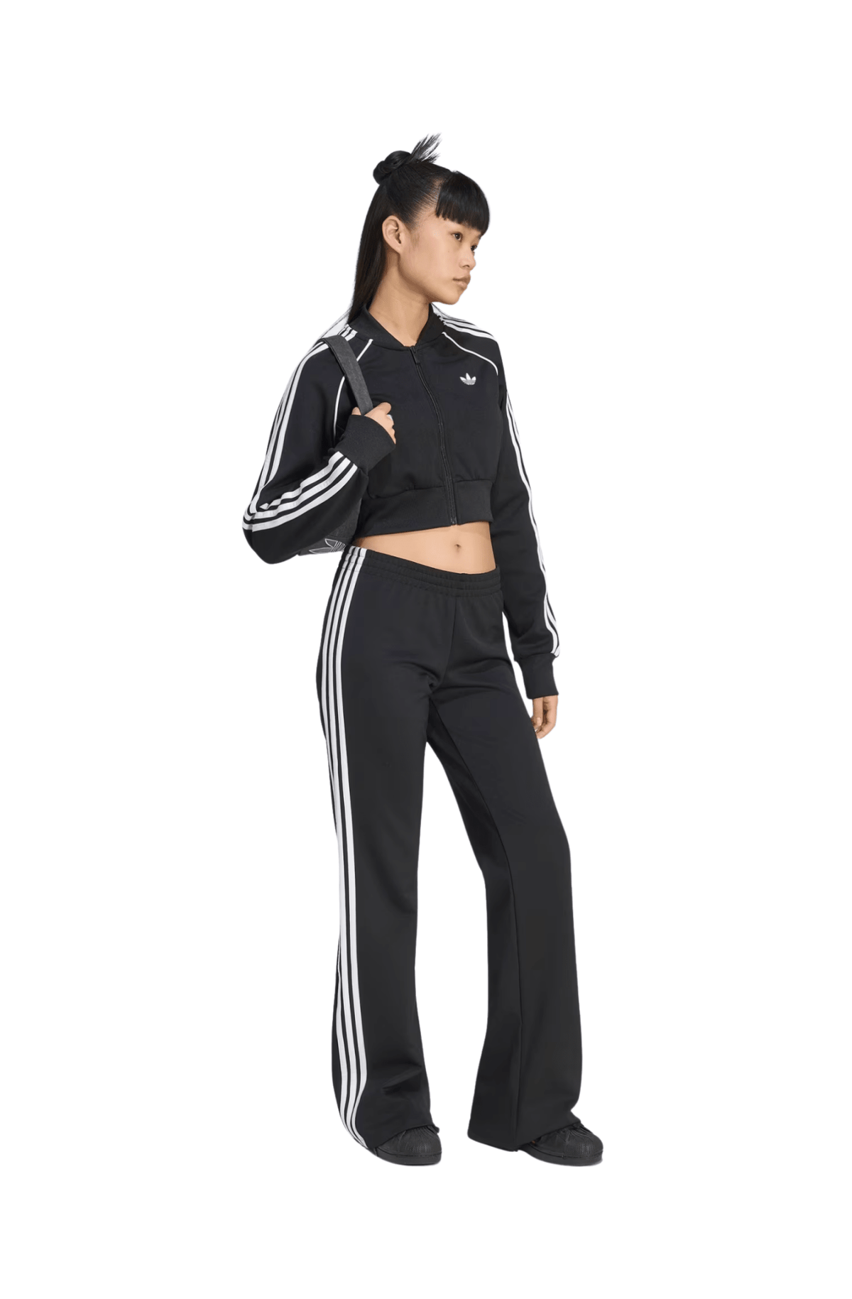 Calça Adidas Flared Adicolor 3-stripes Preto/Branco - NewSkull