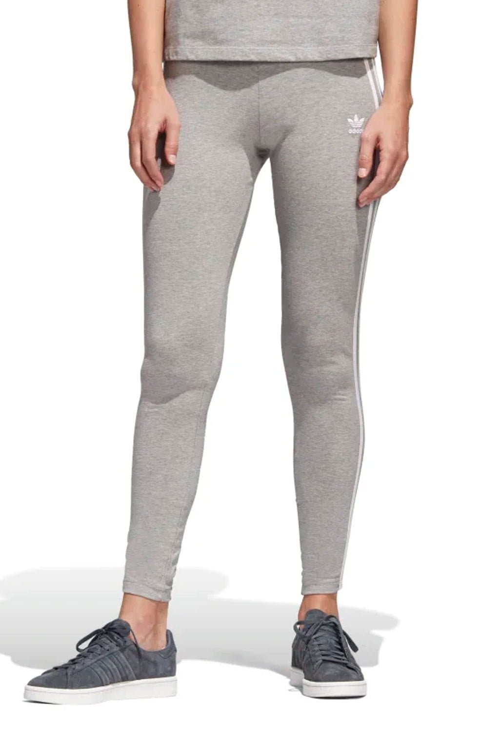 Calça Adidas Legging 3 Stripes Cinza - NewSkull