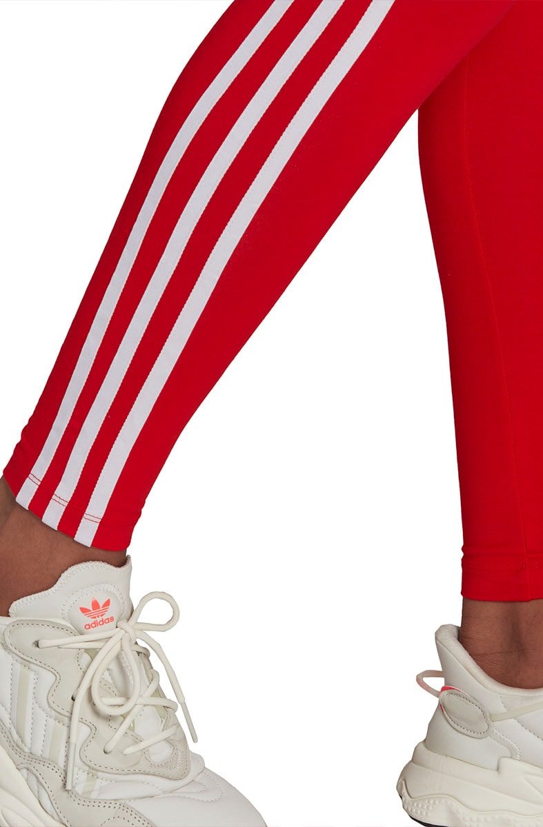 Calça Adidas Legging Adicolor Classics 3 - Stripes 2 Feminina Vermelha/Branca - NewSkull