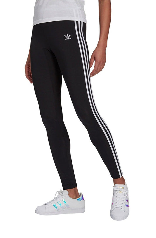 Calça Adidas Legging Adicolor Classics 3 - Stripes Feminina Preta/Branco - NewSkull