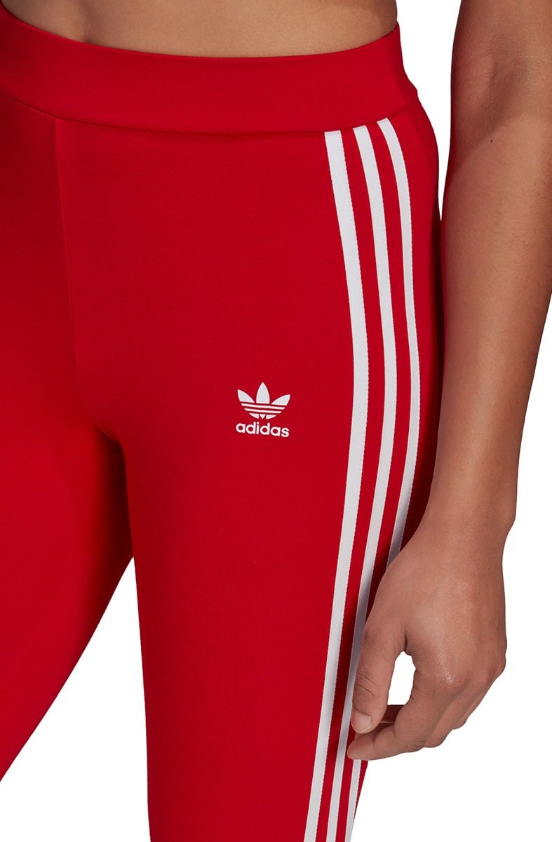 Calça Adidas Legging Adicolor Classics 3 - Stripes Feminina Vermelha/Branca - NewSkull