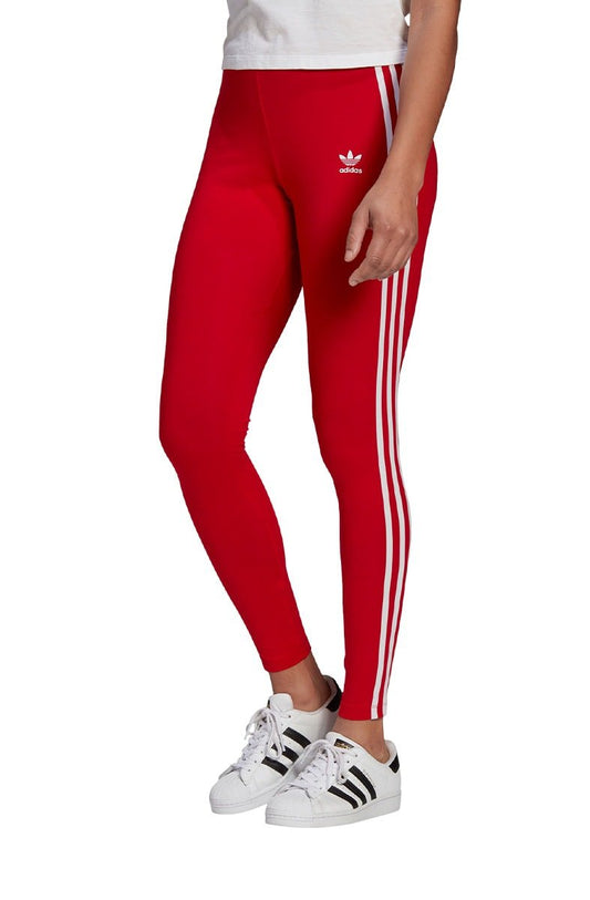 Calça Adidas Legging Adicolor Classics 3 - Stripes Feminina Vermelha/Branca - NewSkull