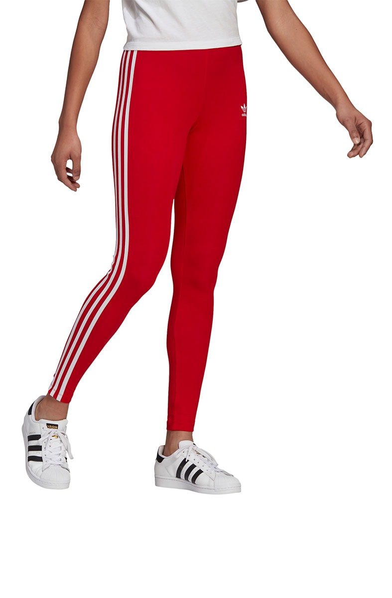 Calça Adidas Legging Adicolor Classics 3 - Stripes Feminina Vermelha/Branca - NewSkull