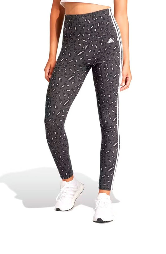 Calça Adidas Legging Essentials 3 - stripes Animal Print Cinza/Branco - NewSkull
