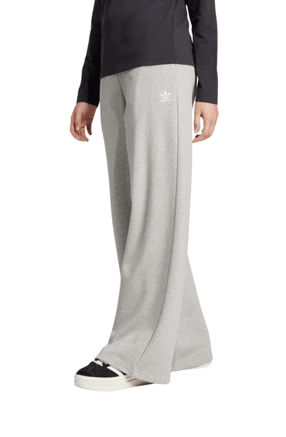 Calça Adidas Moletinho Wide Leg Essentials Cinza - NewSkull
