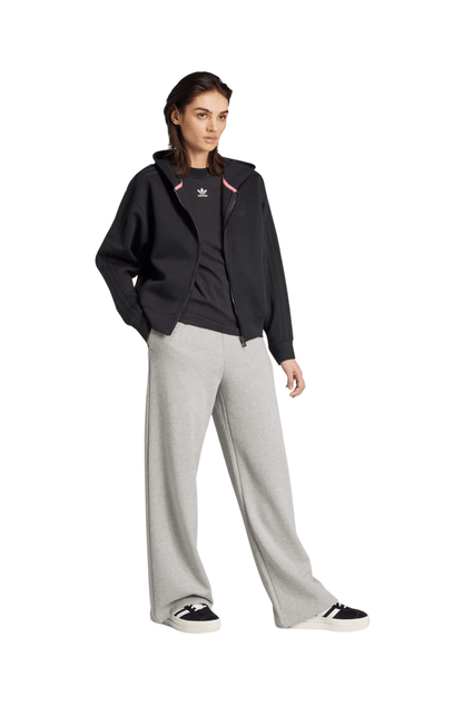 Calça Adidas Moletinho Wide Leg Essentials Cinza - NewSkull