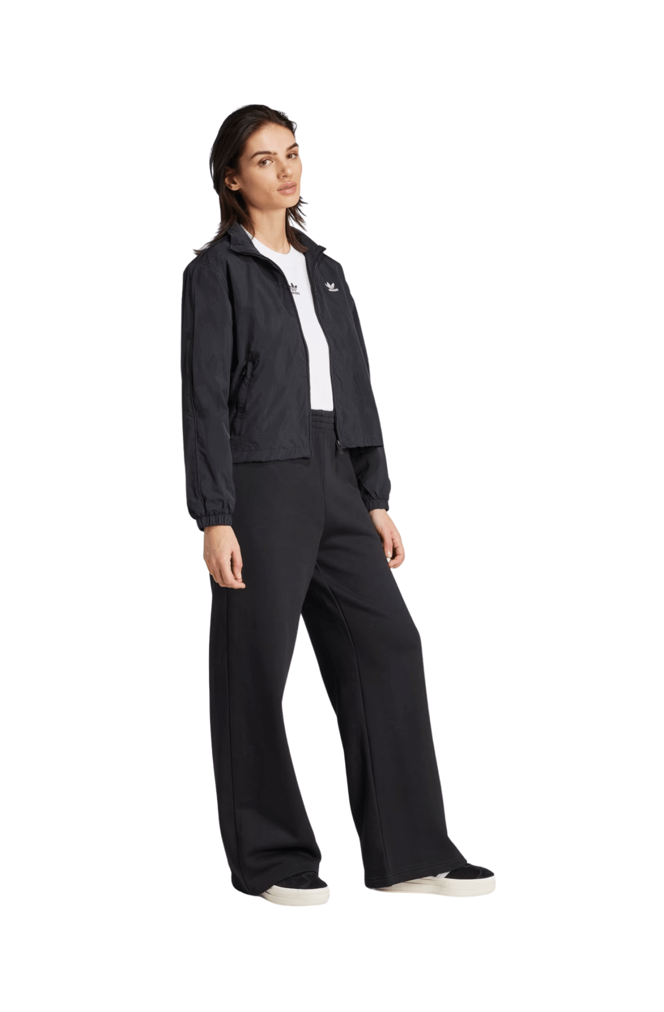 Calça Adidas Moletinho Wide Leg Essentials Preto - NewSkull