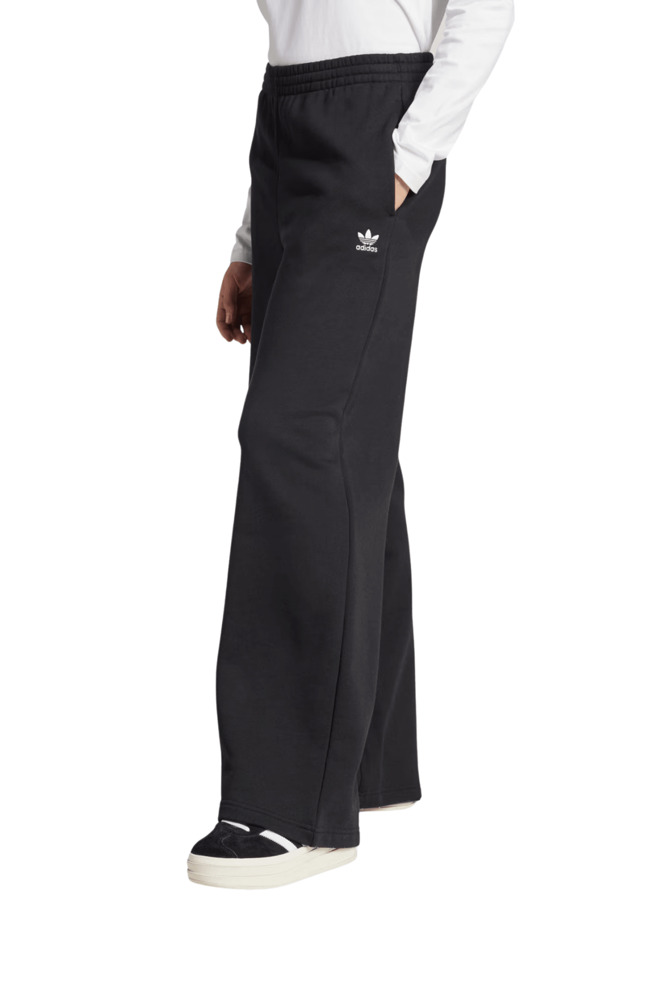 Calça Adidas Moletinho Wide Leg Essentials Preto - NewSkull