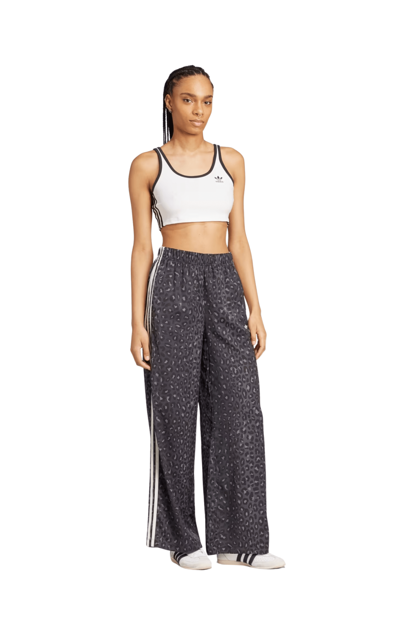 Calça Adidas Originals Wide Leg Cetim Cinza - NewSkull