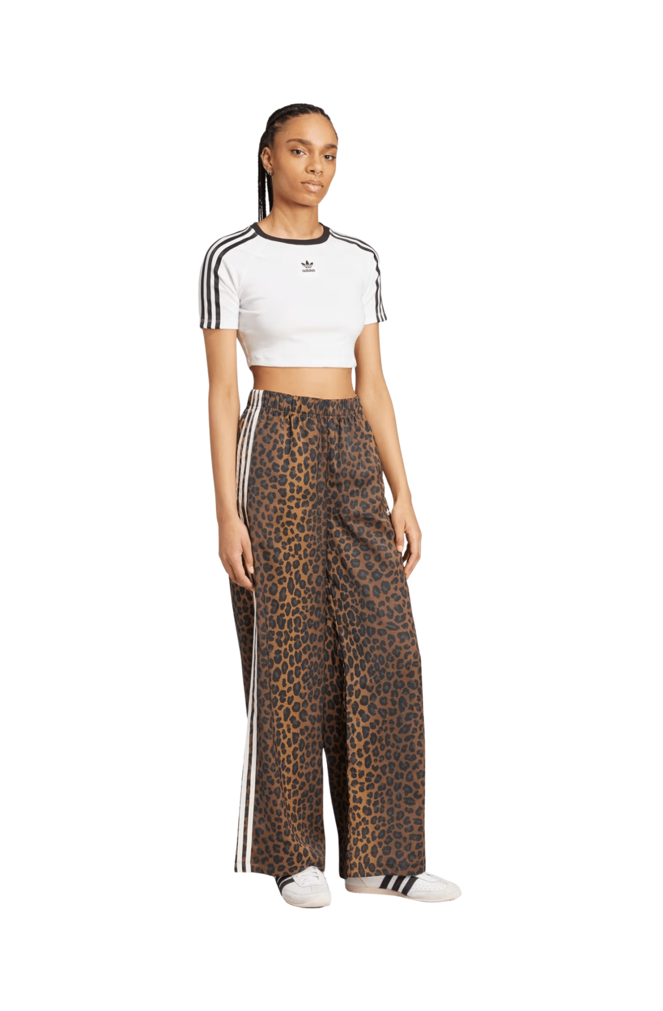 Calça Adidas Originals Wide Leg Cetim Marrom - NewSkull
