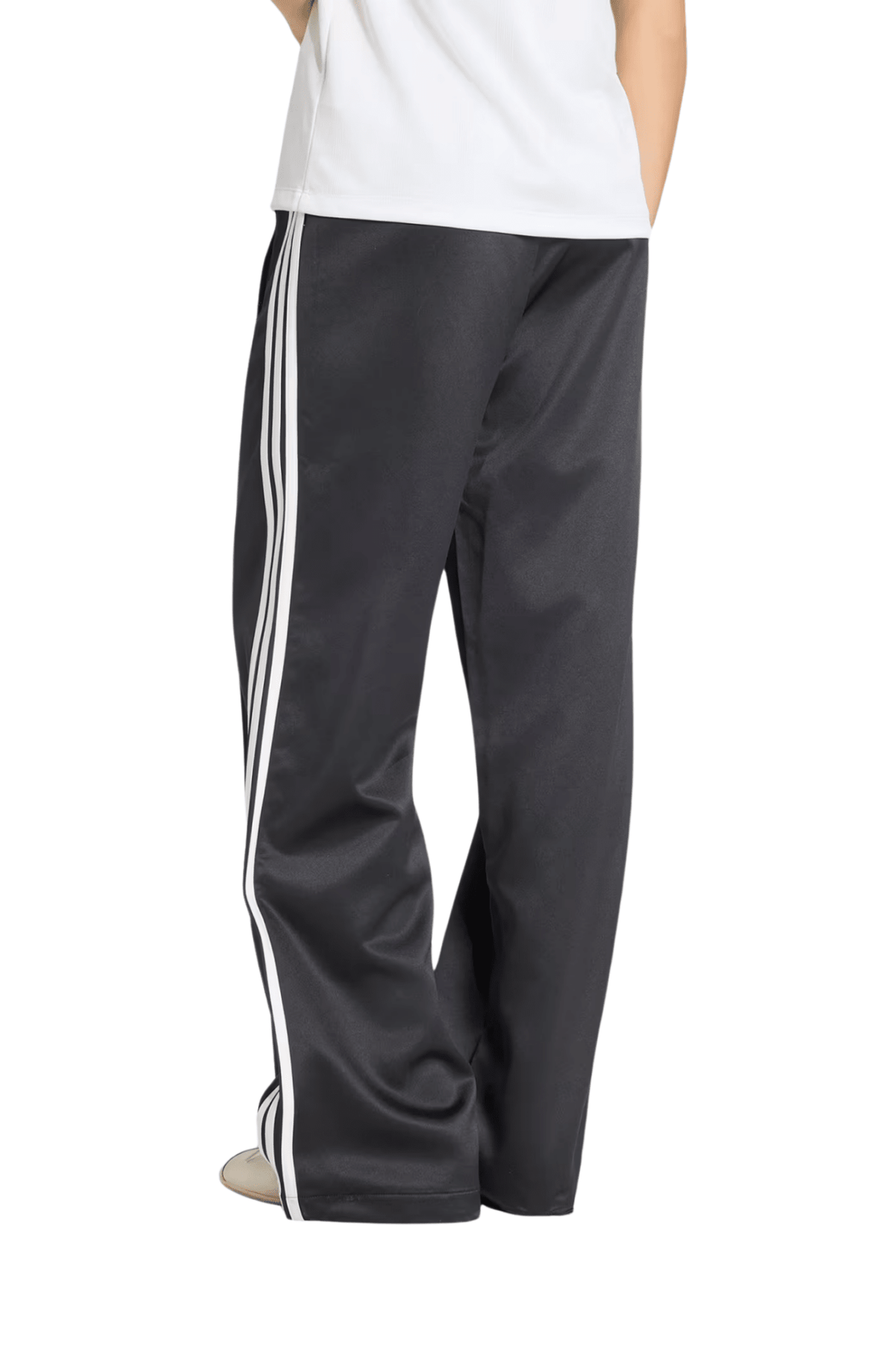 Calça Adidas Satin SST Loose Track Pant Preto/Branco - NewSkull