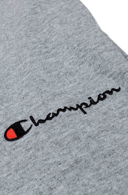 Calça Champion Malhão Jogger Logo Script Bordado Cinza/Preto - NewSkull