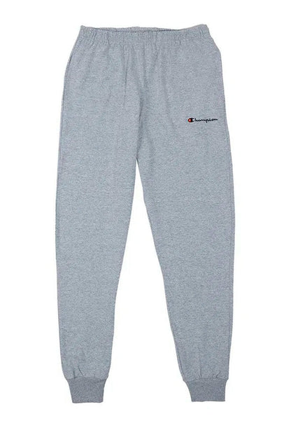 Calça Champion Malhão Jogger Logo Script Bordado Cinza/Preto - NewSkull