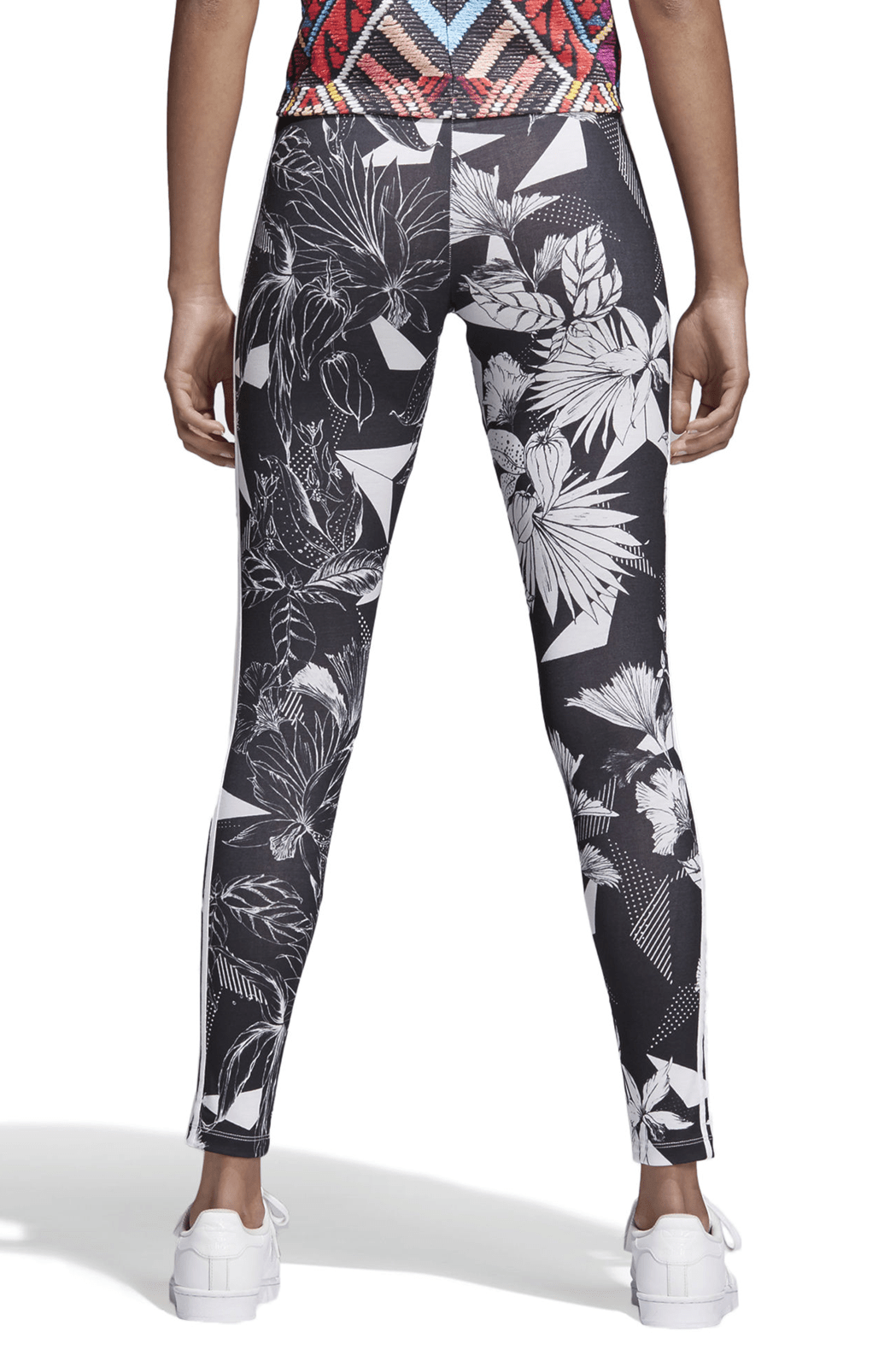 Calça Legging Adidas X Farm Floral Feminina Preta - NewSkull