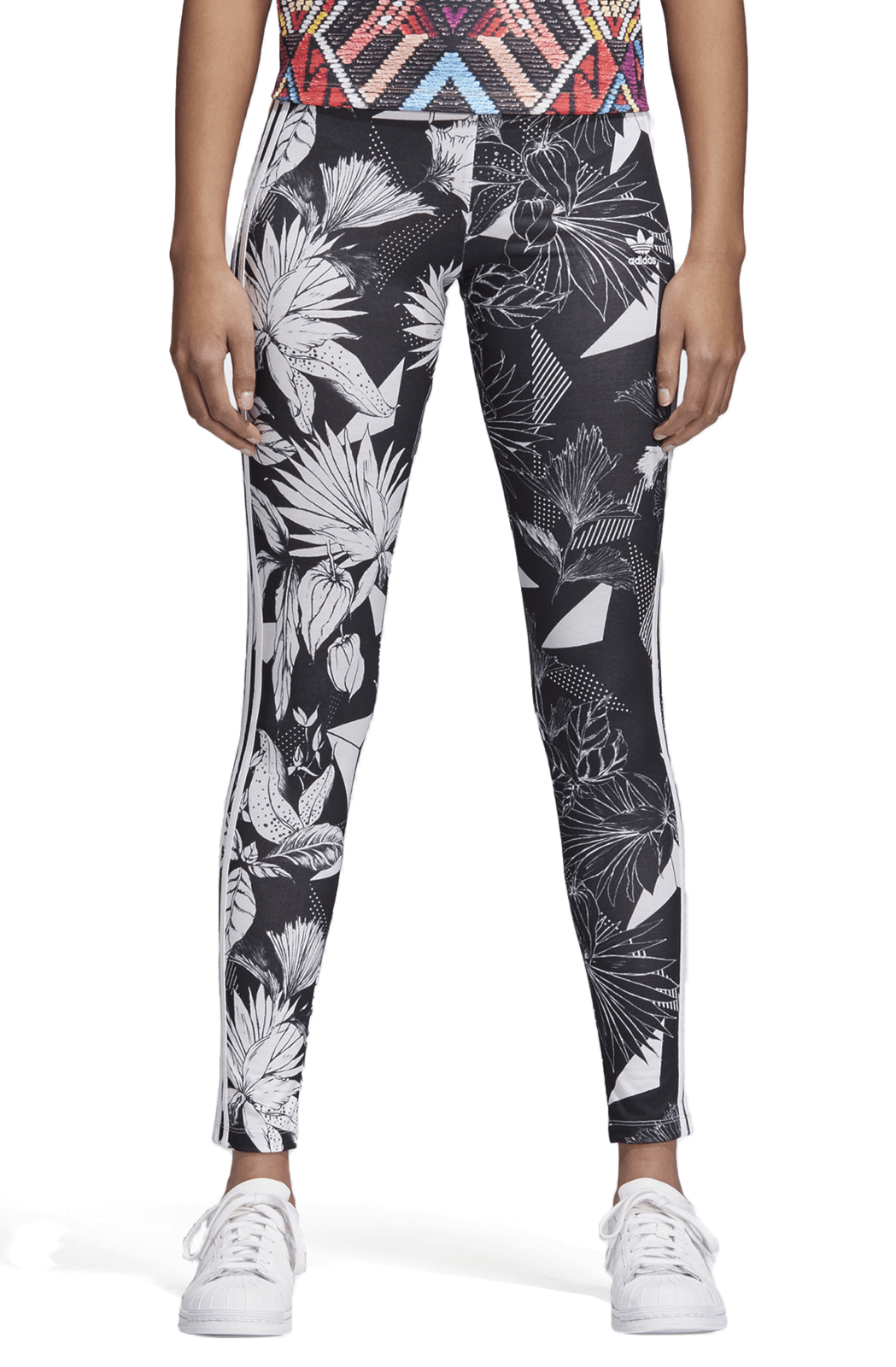 Calça Legging Adidas X Farm Floral Feminina Preta - NewSkull