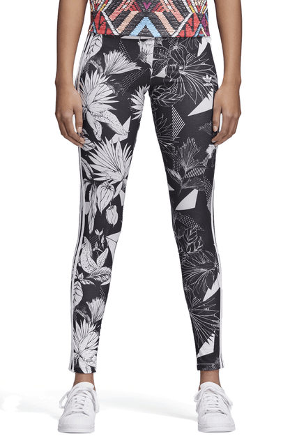 Calça Legging Adidas X Farm Floral Feminina Preta - NewSkull